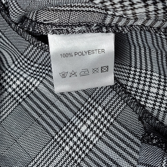 MACCS THE LABEL Black & White Plaid Sleeveless Mini Dress, Large - Picture 9 of 14